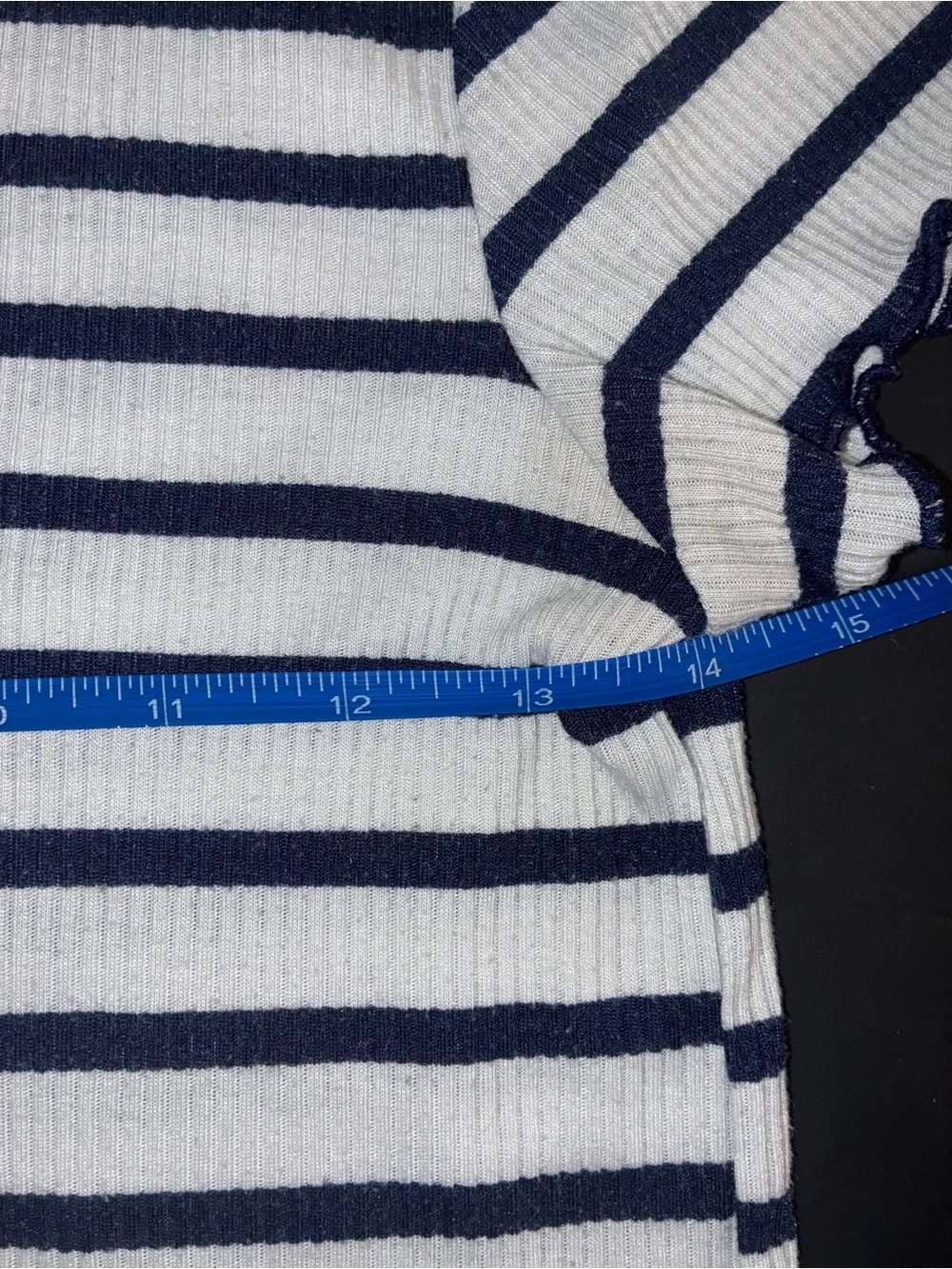 Old Navy White and Navy Stripe Short Sleeve Tee